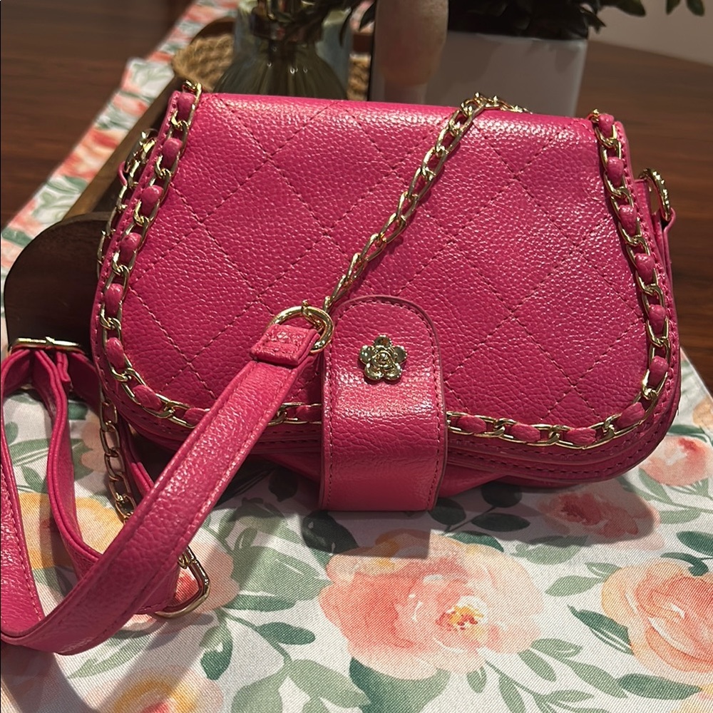 💥 2/$10 Pink Quilted Chain Shoulder crossbody Bag